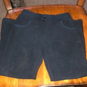 Girls black fleece wide leg pants